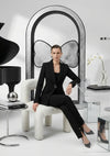 Iconic Large Button Suit - Long Blazer & Front Slit Pant
