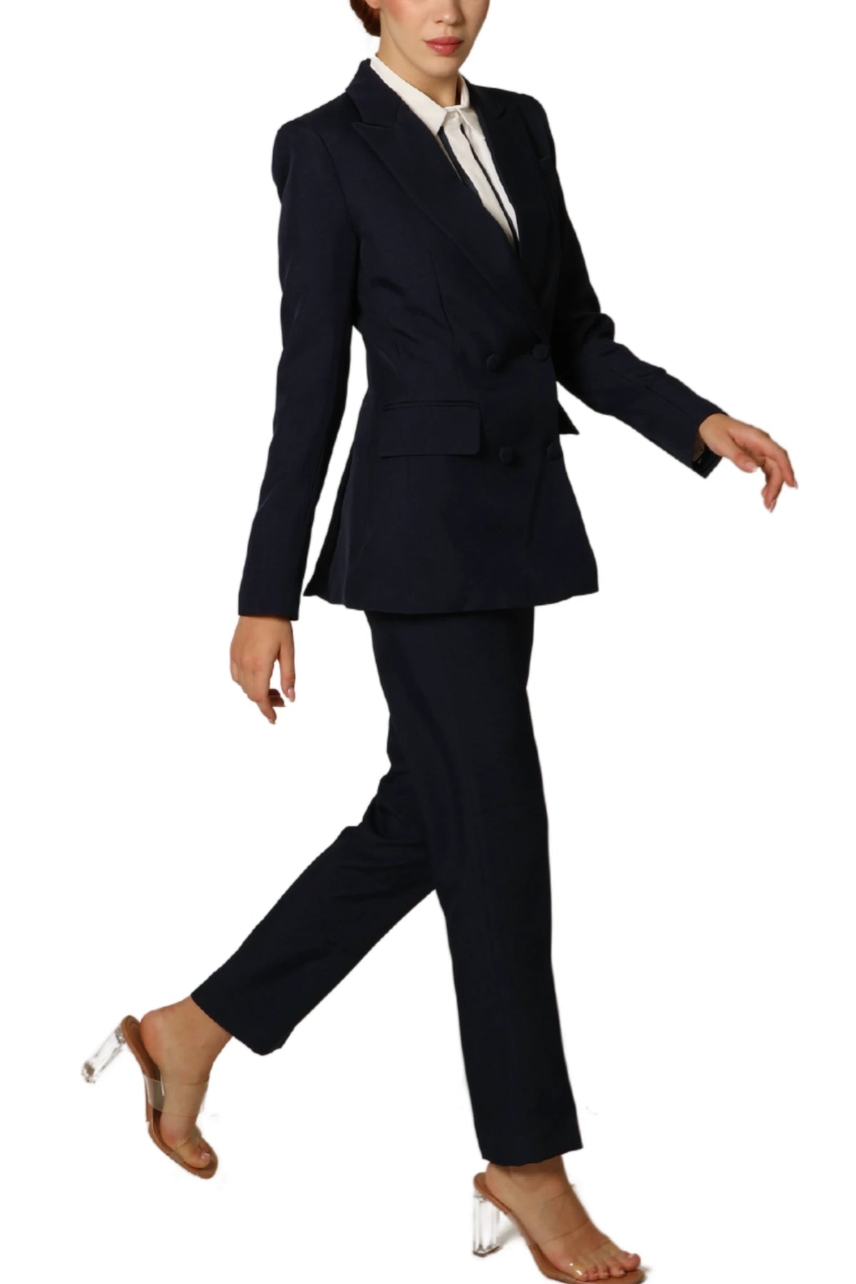 Sharp Straight Pant - Navy Blue (Ankle Length)