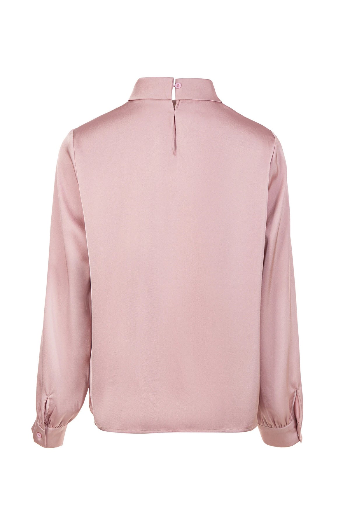 Iconic High Neck Satin Blouse - Dusty Pink