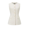 Sharp Fitted Vest - White