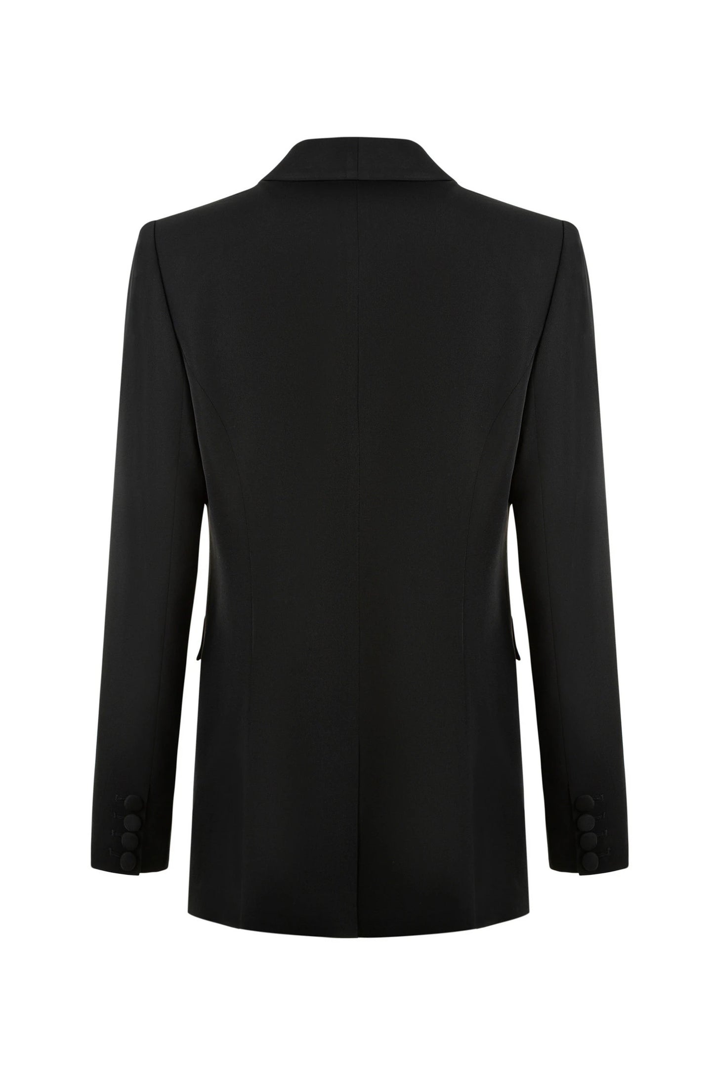 Sharp Straight Double Breasted Blazer - Black