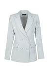 Sharp Double Breasted Blazer - Light Grey