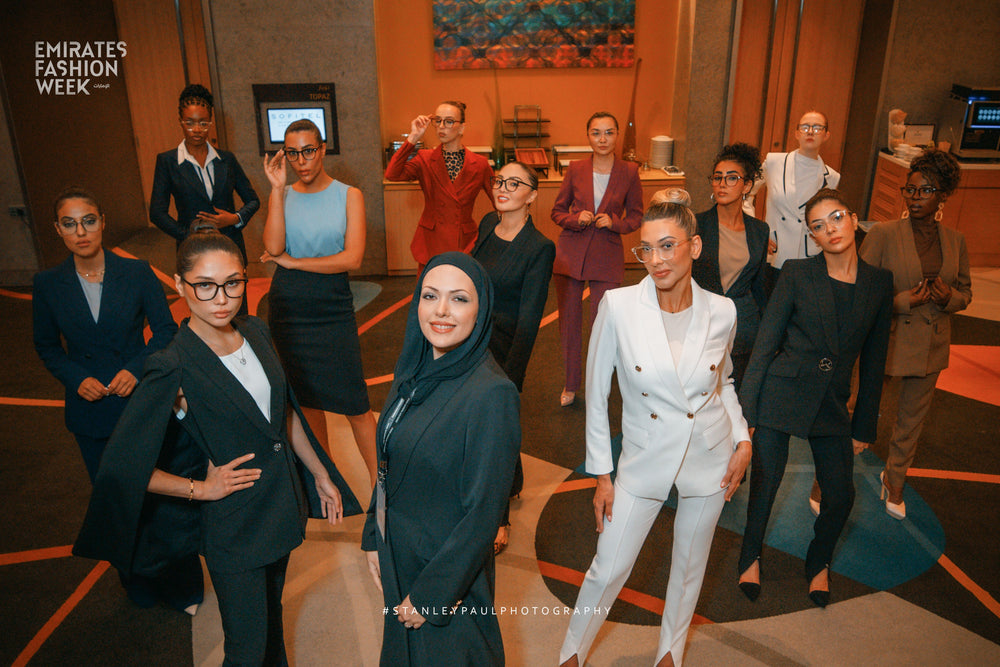 Women in tailored Blaze Craze suits at Emirates Fashion Week