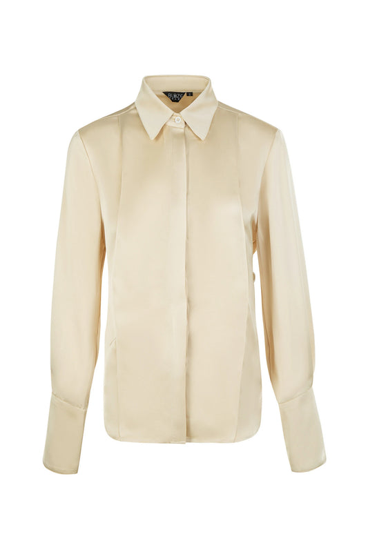 Iconic Button Blouse with Collar and Cuffs - Gold