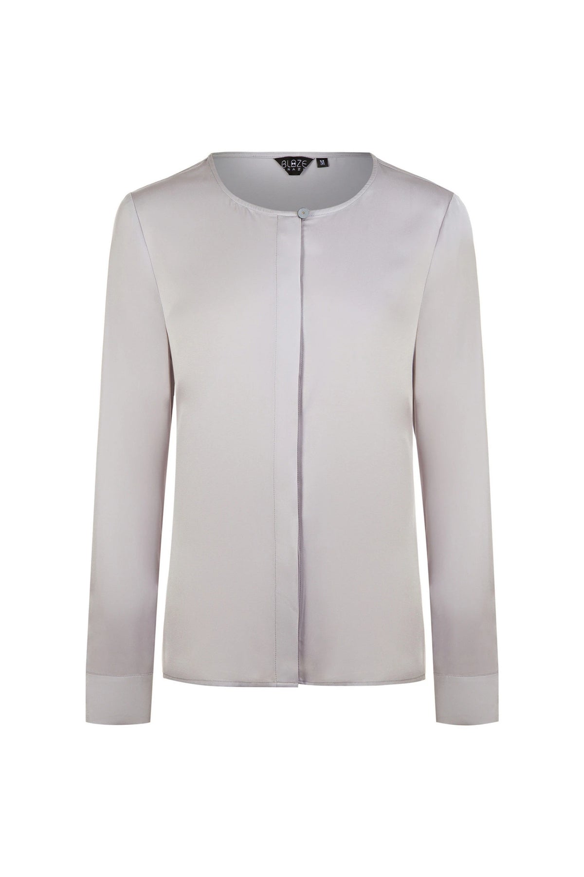 Sharp Boat Neck Button Blouse - Gray