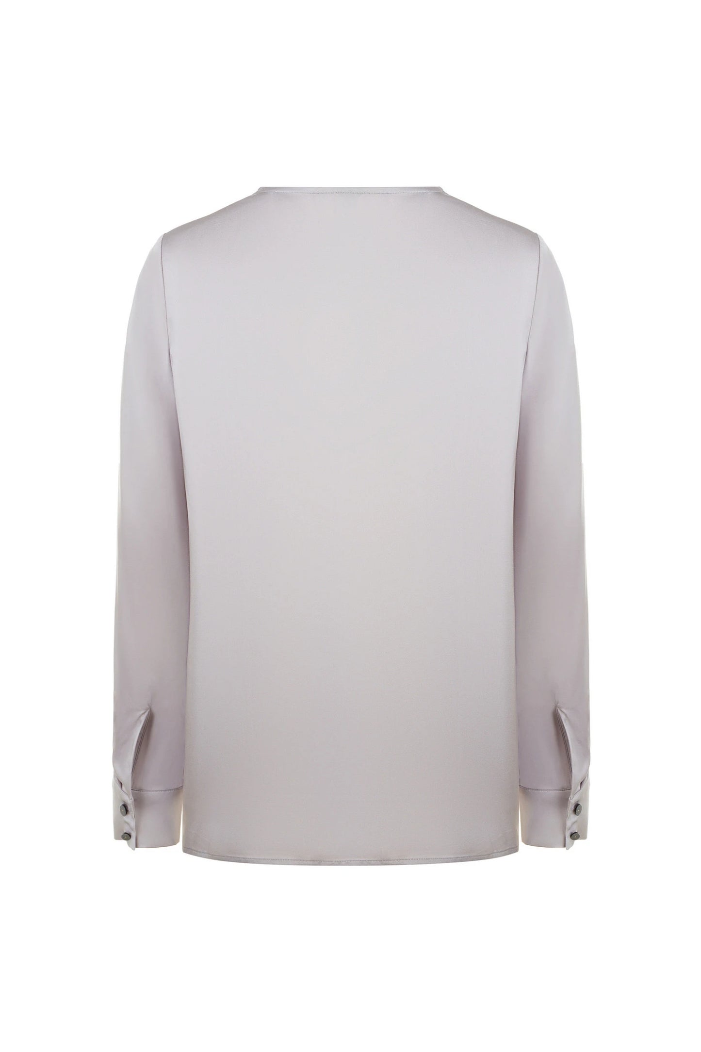 Sharp Boat Neck Button Blouse - Gray