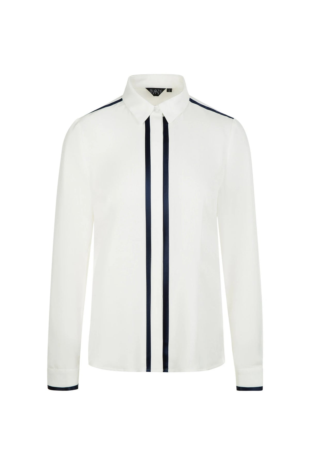 Sharp Button Blouse with Collar
