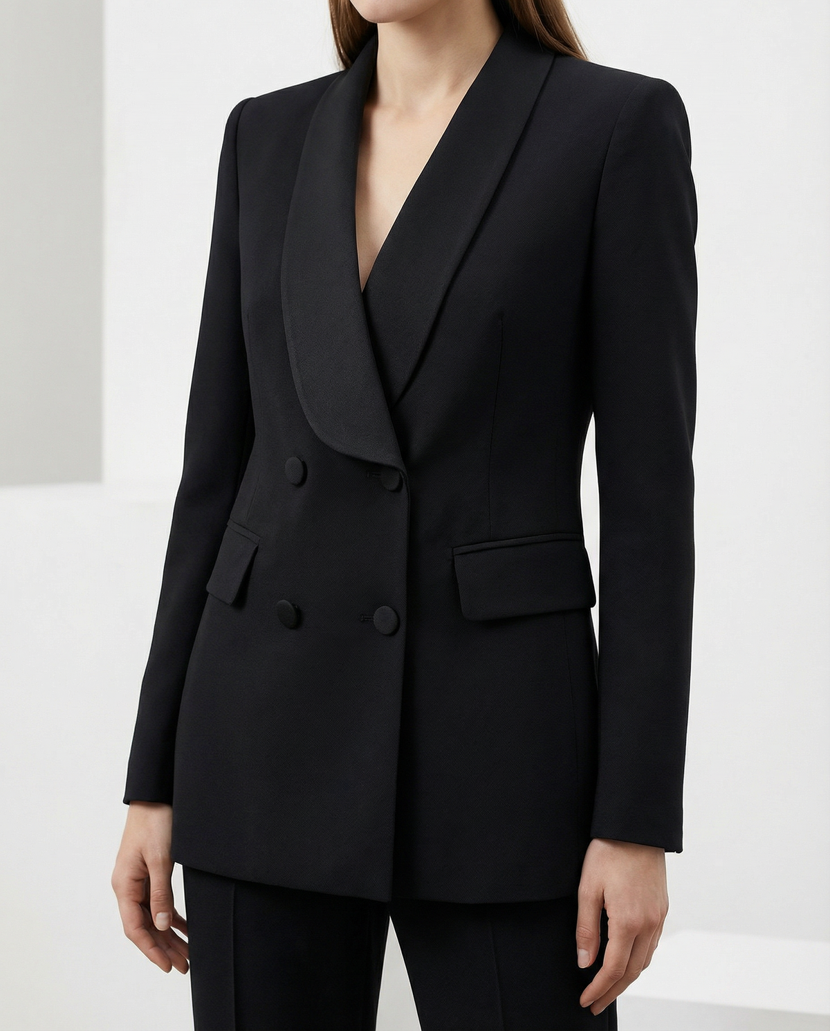 Sharp Black Suit - Double Breasted & Flared Pant