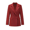 Sharp Glow Double Breasted Blazer - Red