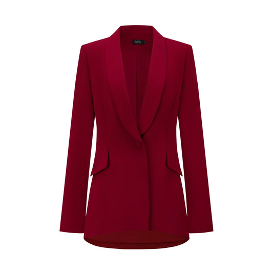 Iconic Single Button Blazer - Red (Stretch)