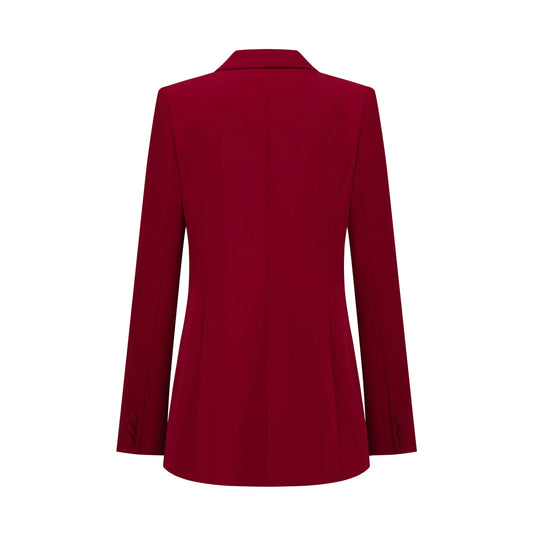 Iconic Single Button Blazer - Red (Stretch)