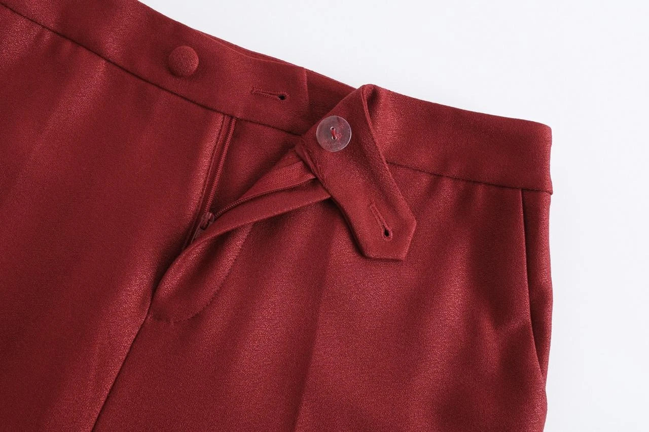 Sharp Glow Wide Pant - Red