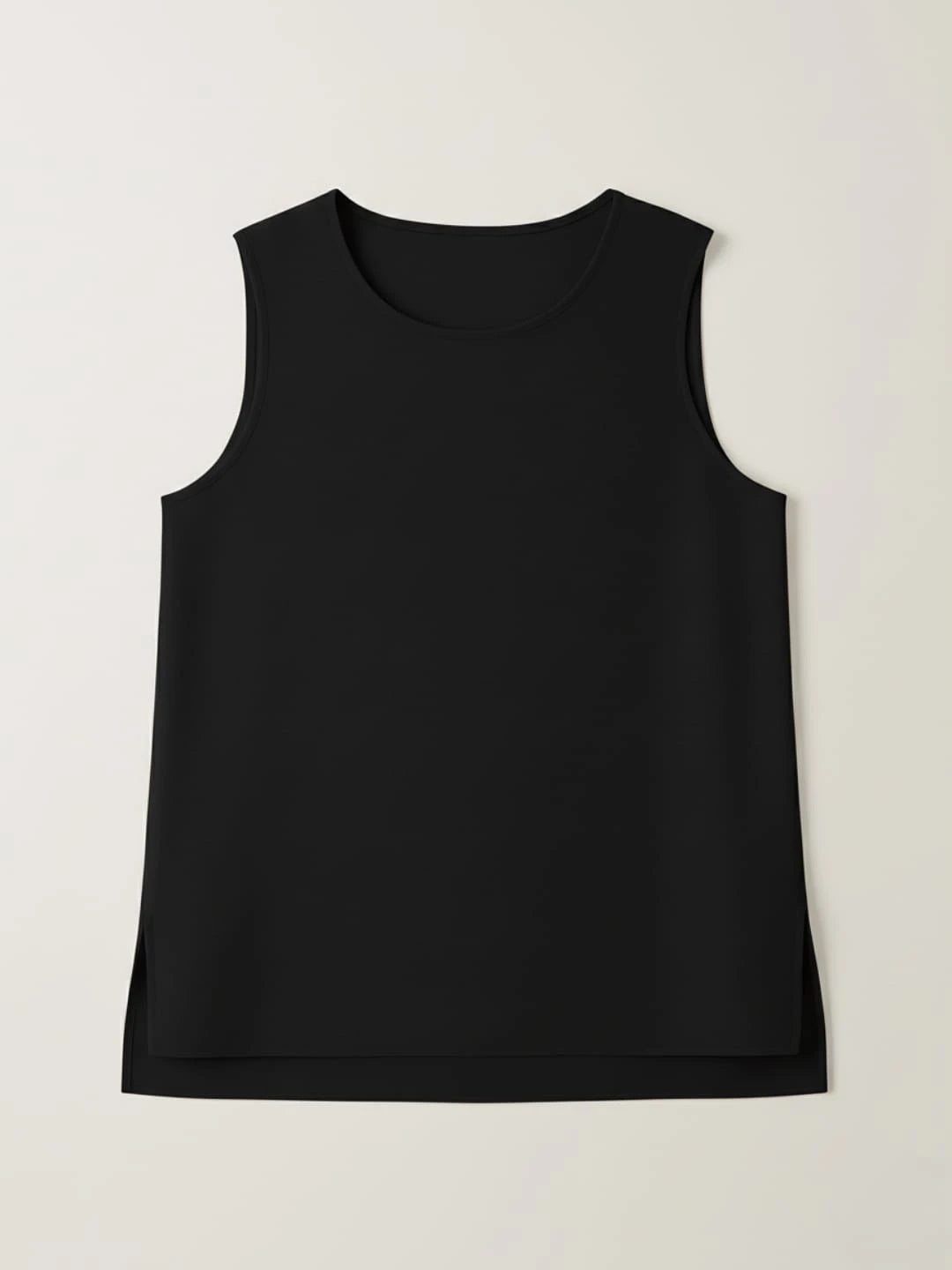 Sleeveless Plain Blouse - Black