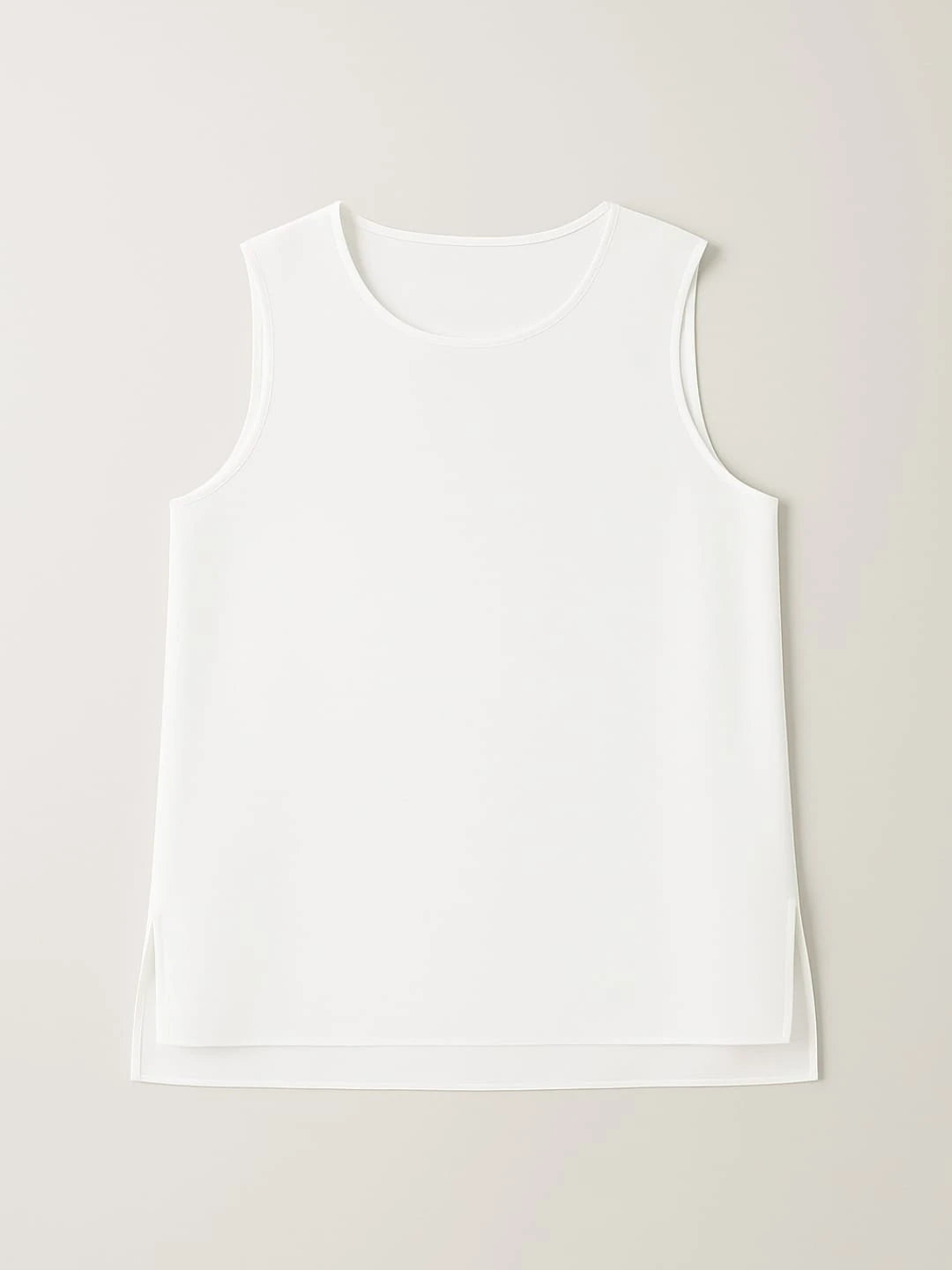 Sleeveless Plain Blouse - White
