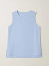 Sleeveless Plain Blouse - Light Blue