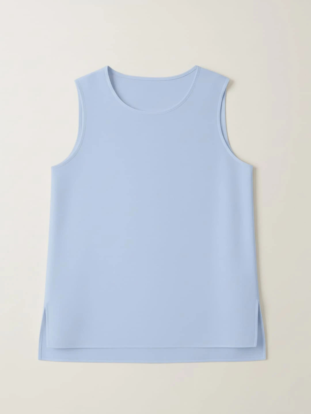 Sleeveless Plain Blouse - Light Blue