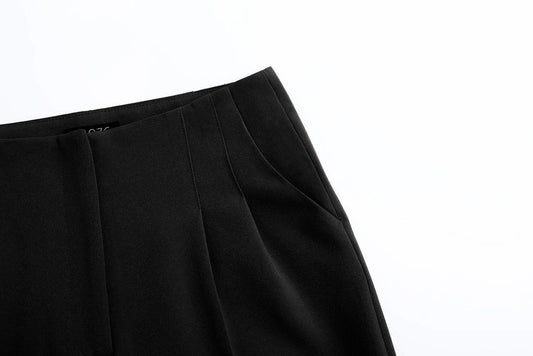 Sharp High Waist Ankle Pant - Black