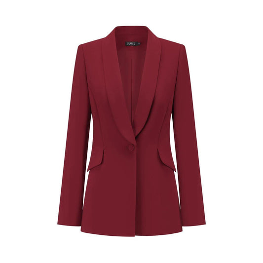 Iconic Dark Red Suit Set - Long Single Button & Straight Pant
