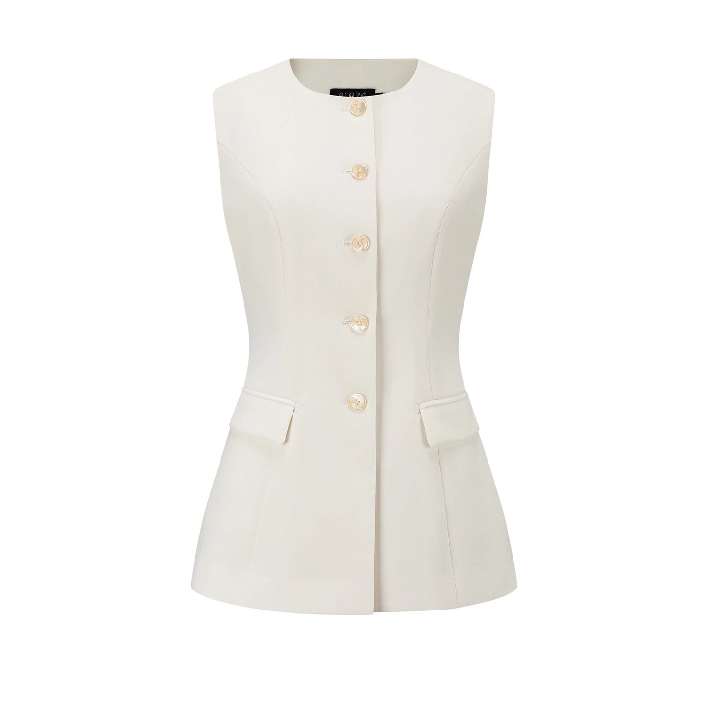 Sharp Fitted Vest - White