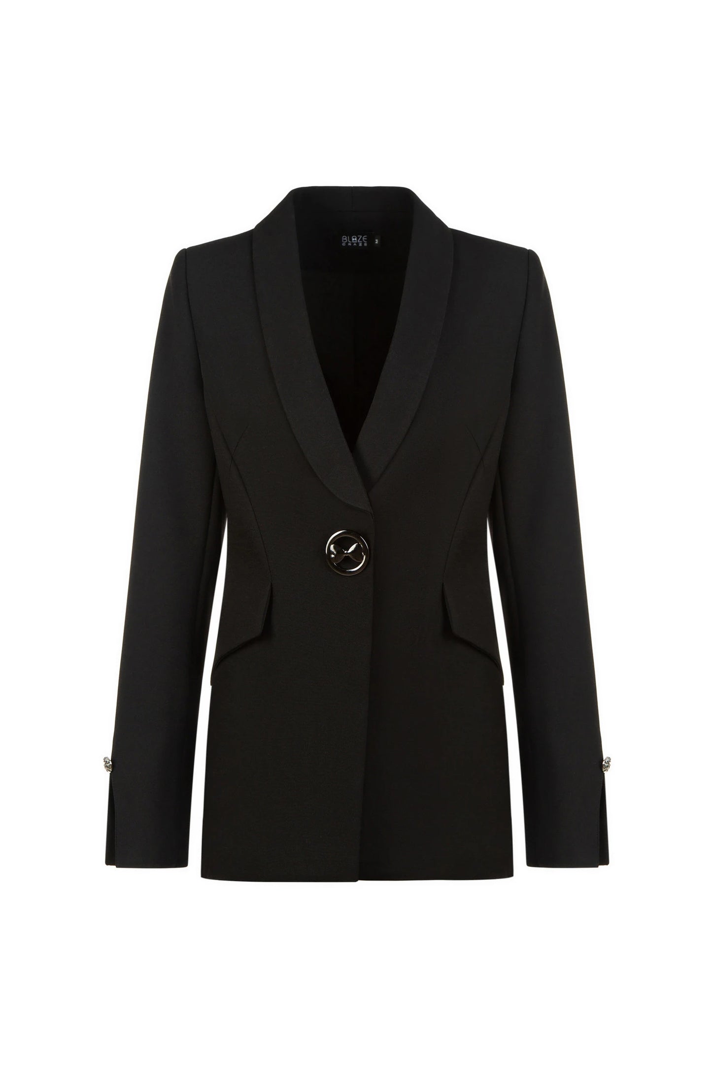 Iconic Bow Button Blazer - Black