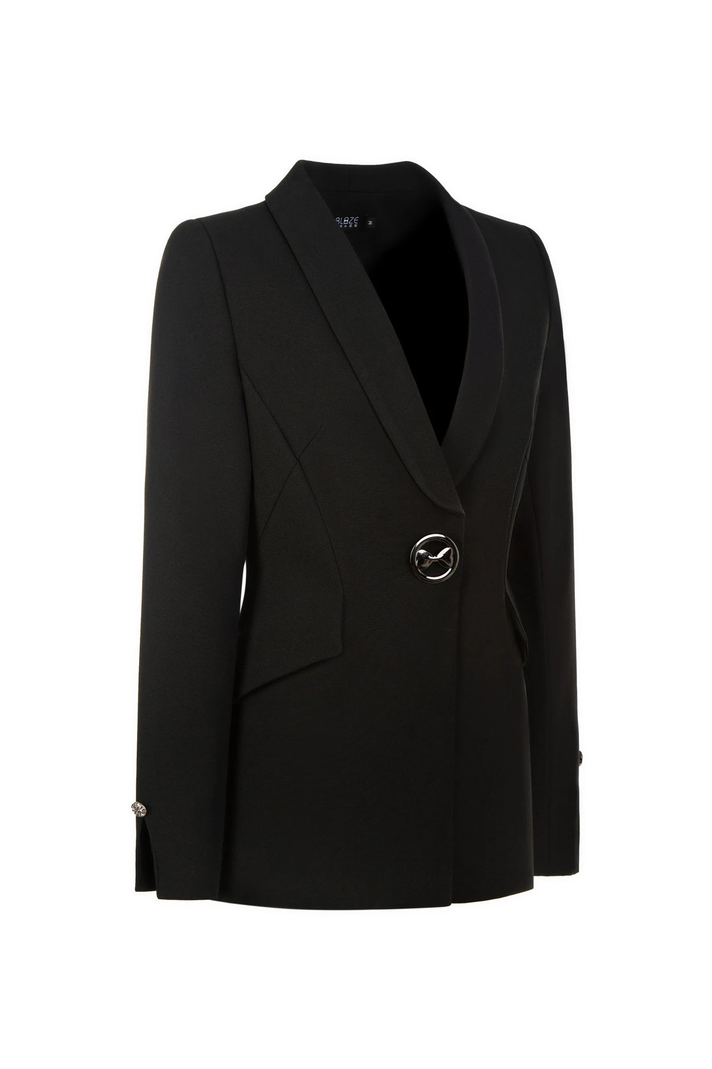 Iconic Bow Button Blazer - Black