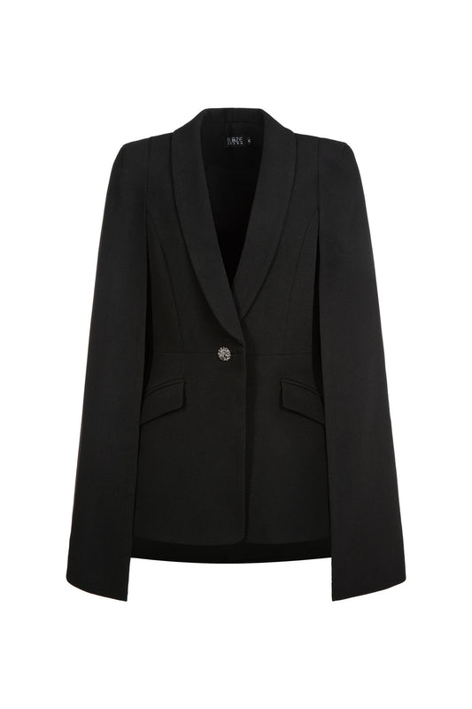 Iconic Cape Blazer - Black