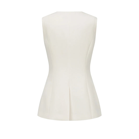 Sharp Fitted Vest - White