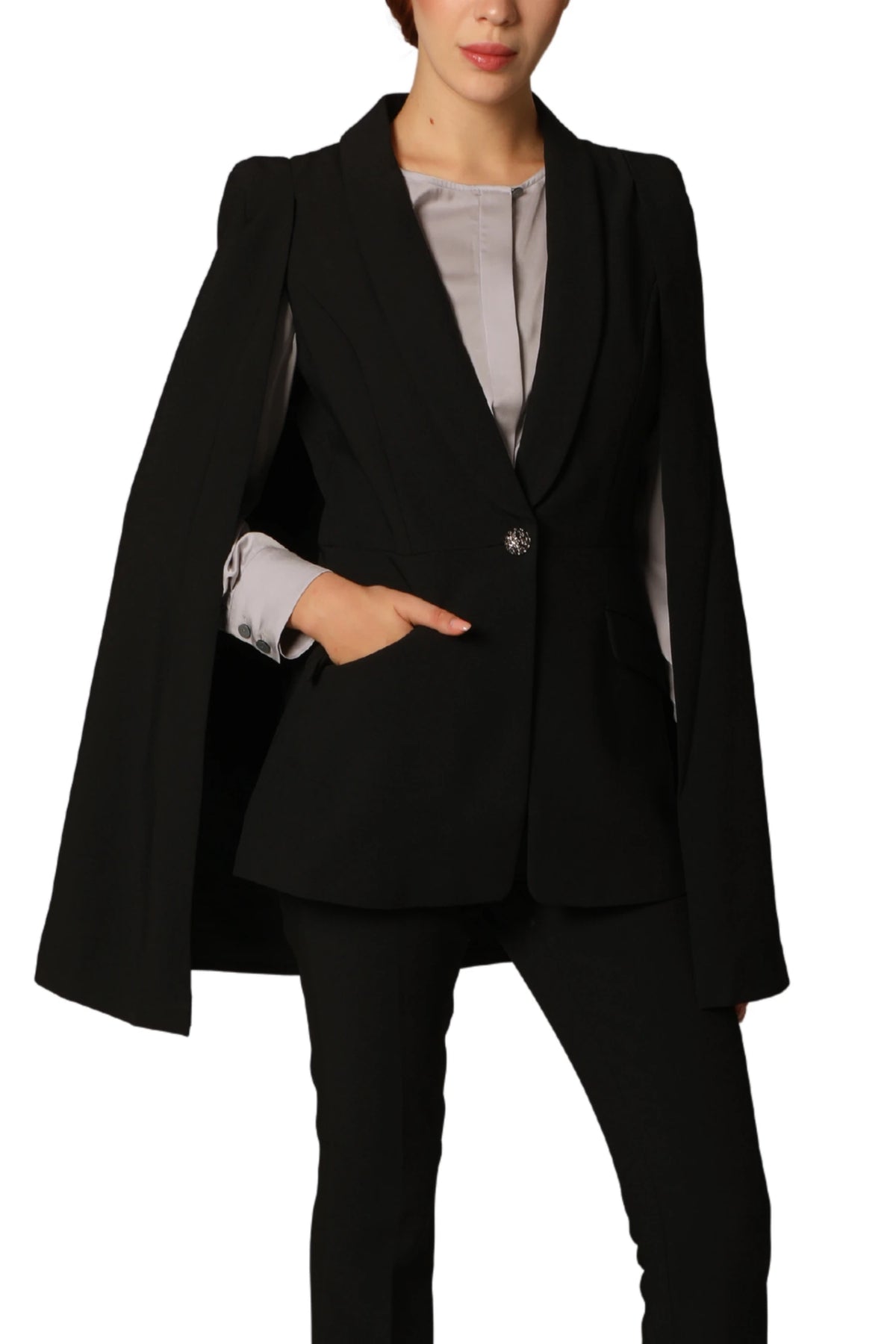 Iconic Cape Blazer - Black