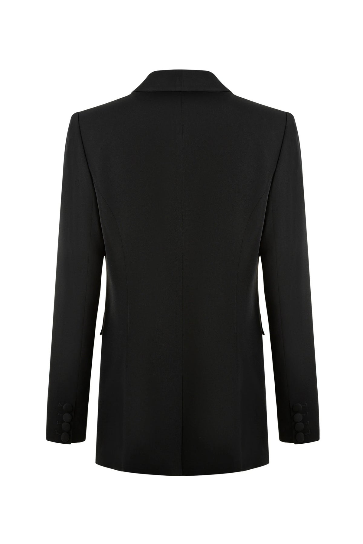 Sharp Straight Double Breasted Blazer - Black