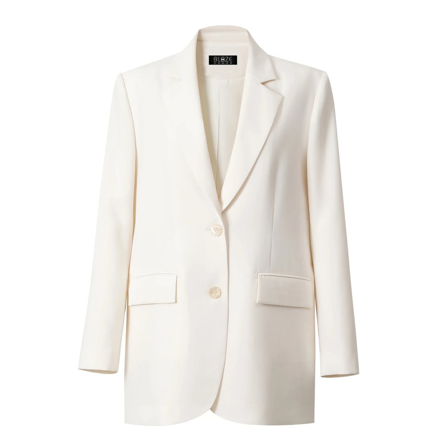 Sharp Oversized Blazer - White
