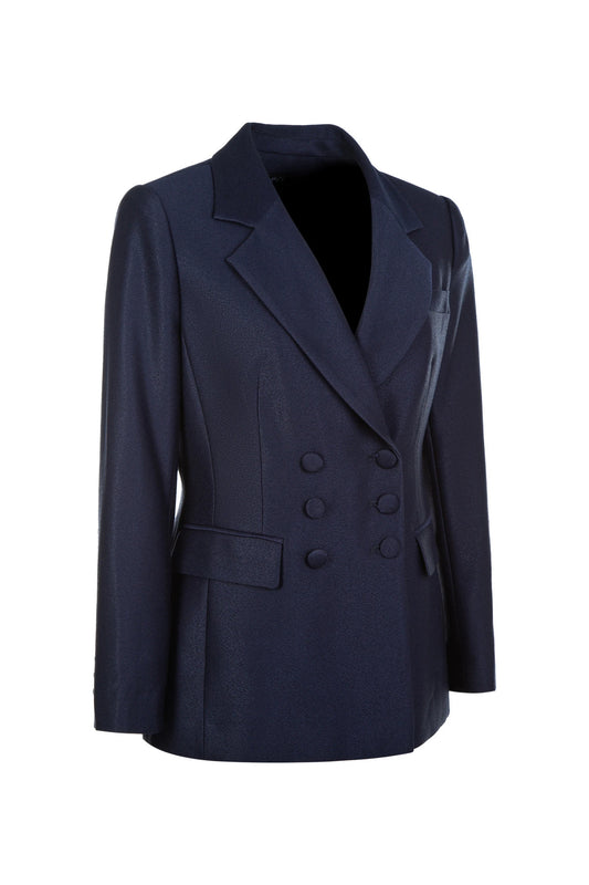 Sharp Glow Double Breasted Blazer - Navy Blue
