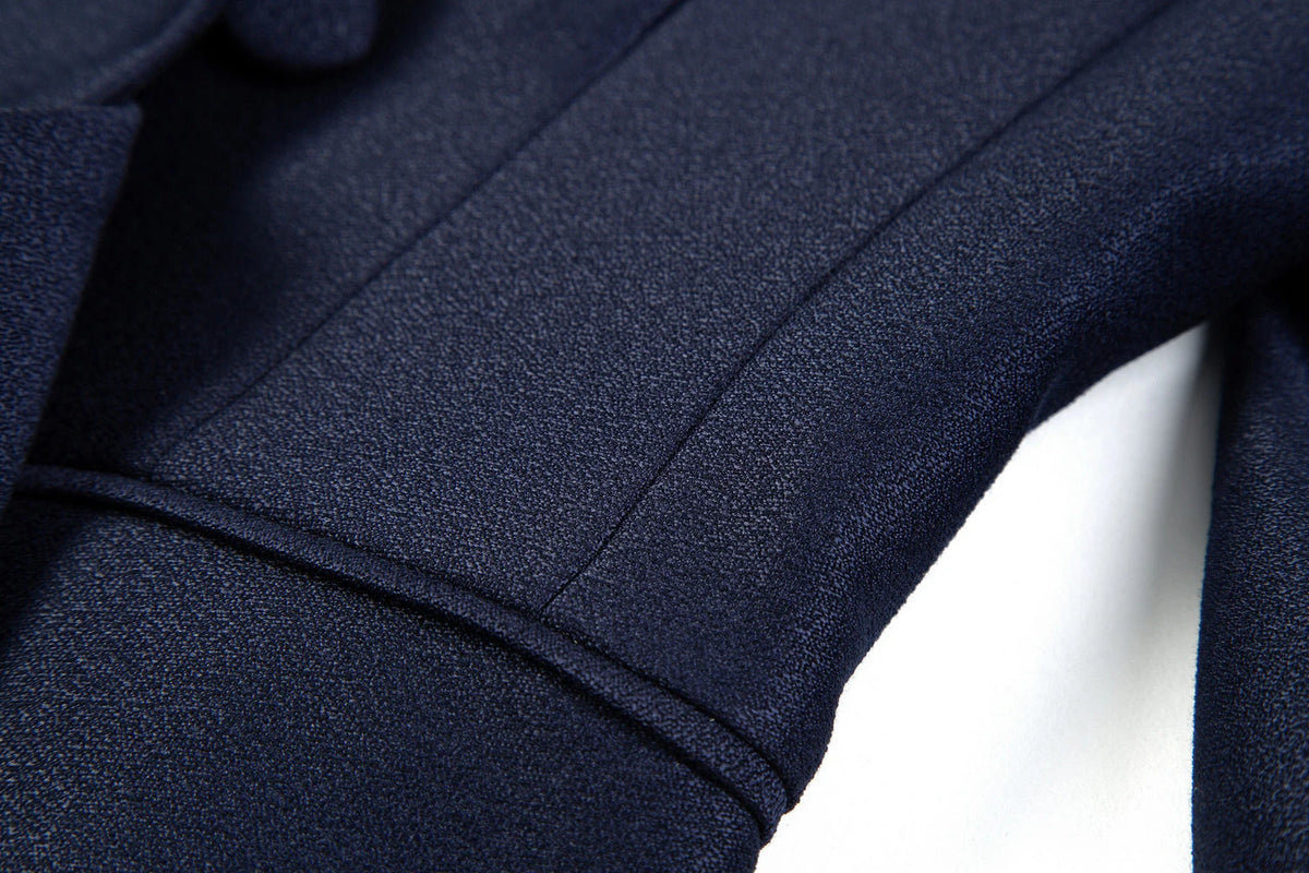 Sharp Glow Double Breasted Blazer - Navy Blue